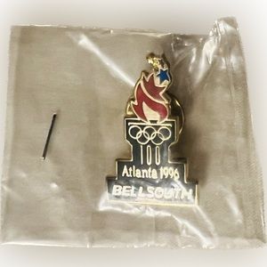 🍄New Vintage ATLANTA 1996 Olympics Collectible Logo Pin Bellsouth Torch Jewelry